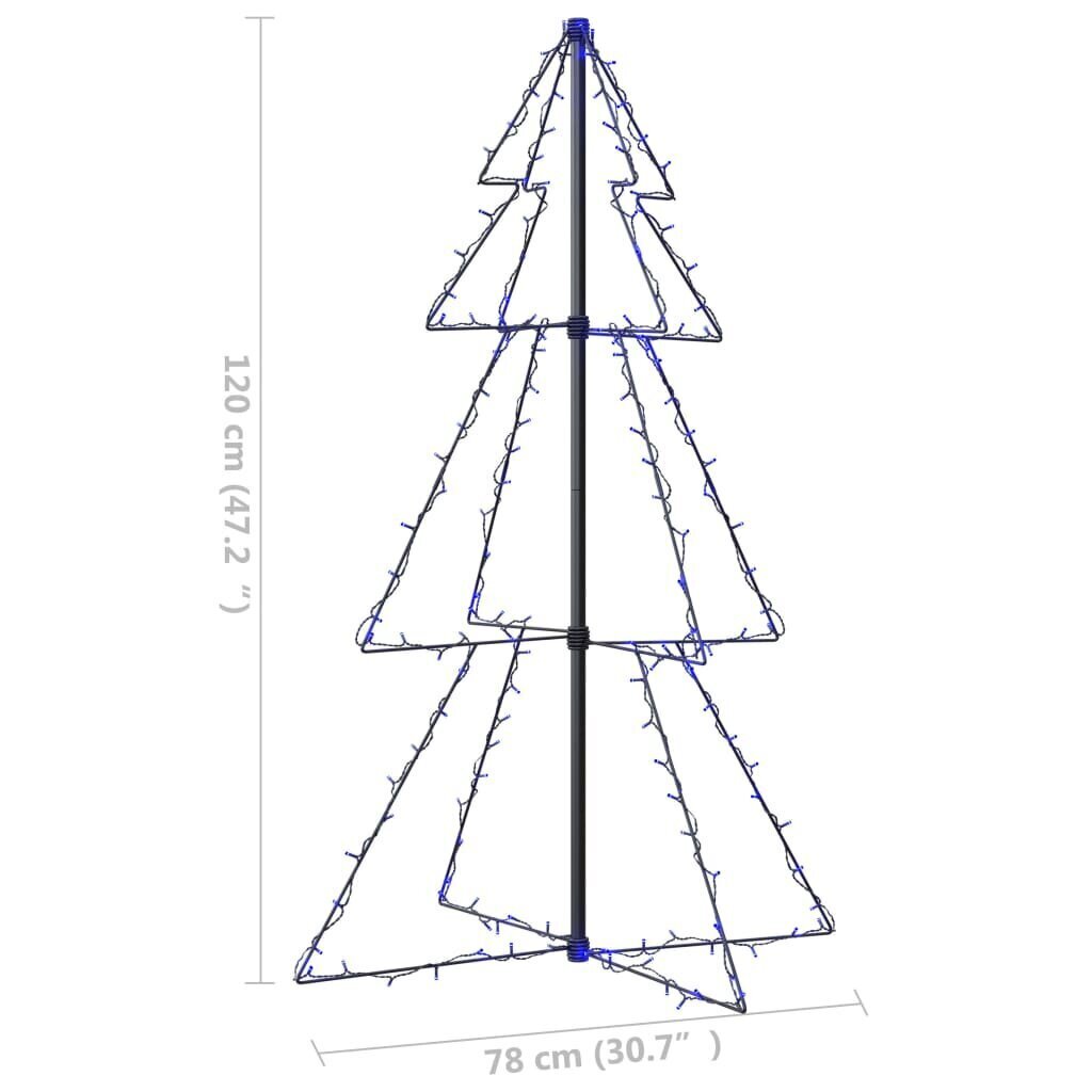 vidaXL Ziemassvētku koks, 160 LED, telpām, āra teritorijai, 78x120 cm цена и информация | Ziemassvētku dekorācijas | 220.lv