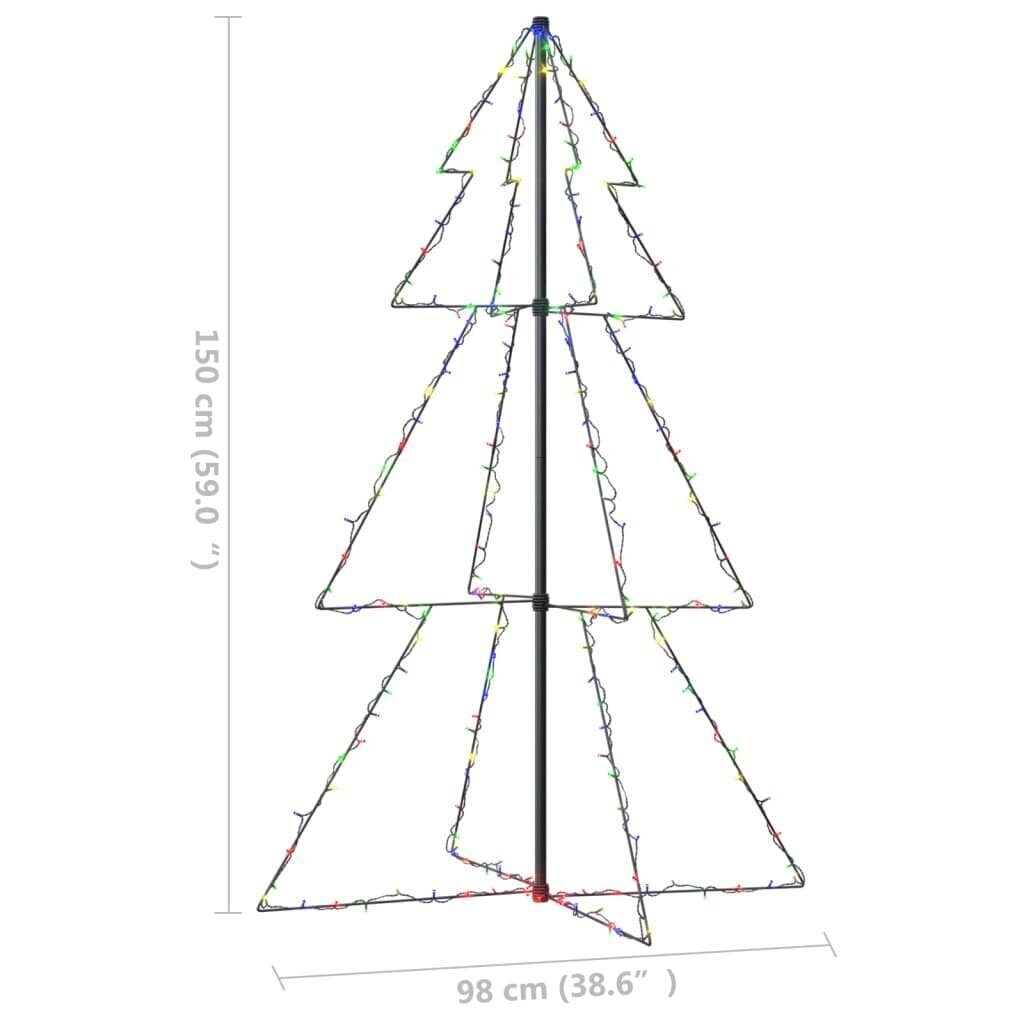 vidaXL Ziemassvētku koks, 200 LED, telpām, āra teritorijai, 98x150 cm cena un informācija | Ziemassvētku dekorācijas | 220.lv