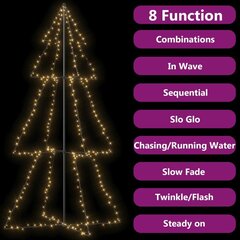 vidaXL Ziemassvētku koks, 300 LED, telpām, āra teritorijai, 120x220 cm cena un informācija | Ziemassvētku dekorācijas | 220.lv