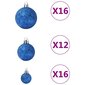 vidaXL Ziemassvētku bumbas, 100 gab., zilas цена и информация | Eglīšu rotājumi | 220.lv