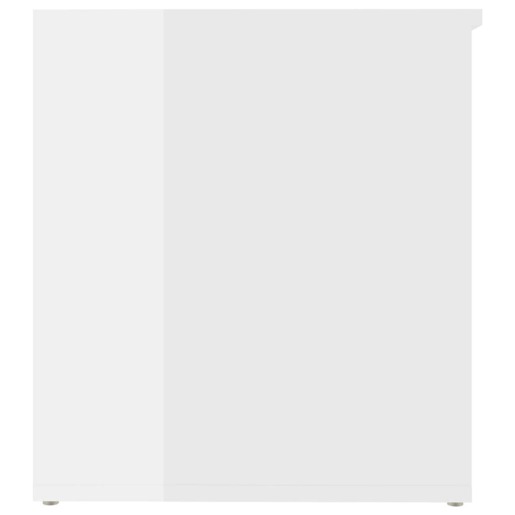 vidaXL mantu lāde, spīdīgi balta, 84x42x46 cm, kokskaidu plāksne цена и информация | Veļas grozi un mantu uzglabāšanas kastes | 220.lv