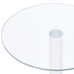 vidaXL kafijas galdiņš, 40 cm, caurspīdīgs, rūdīts stikls cena un informācija | Žurnālgaldiņi | 220.lv
