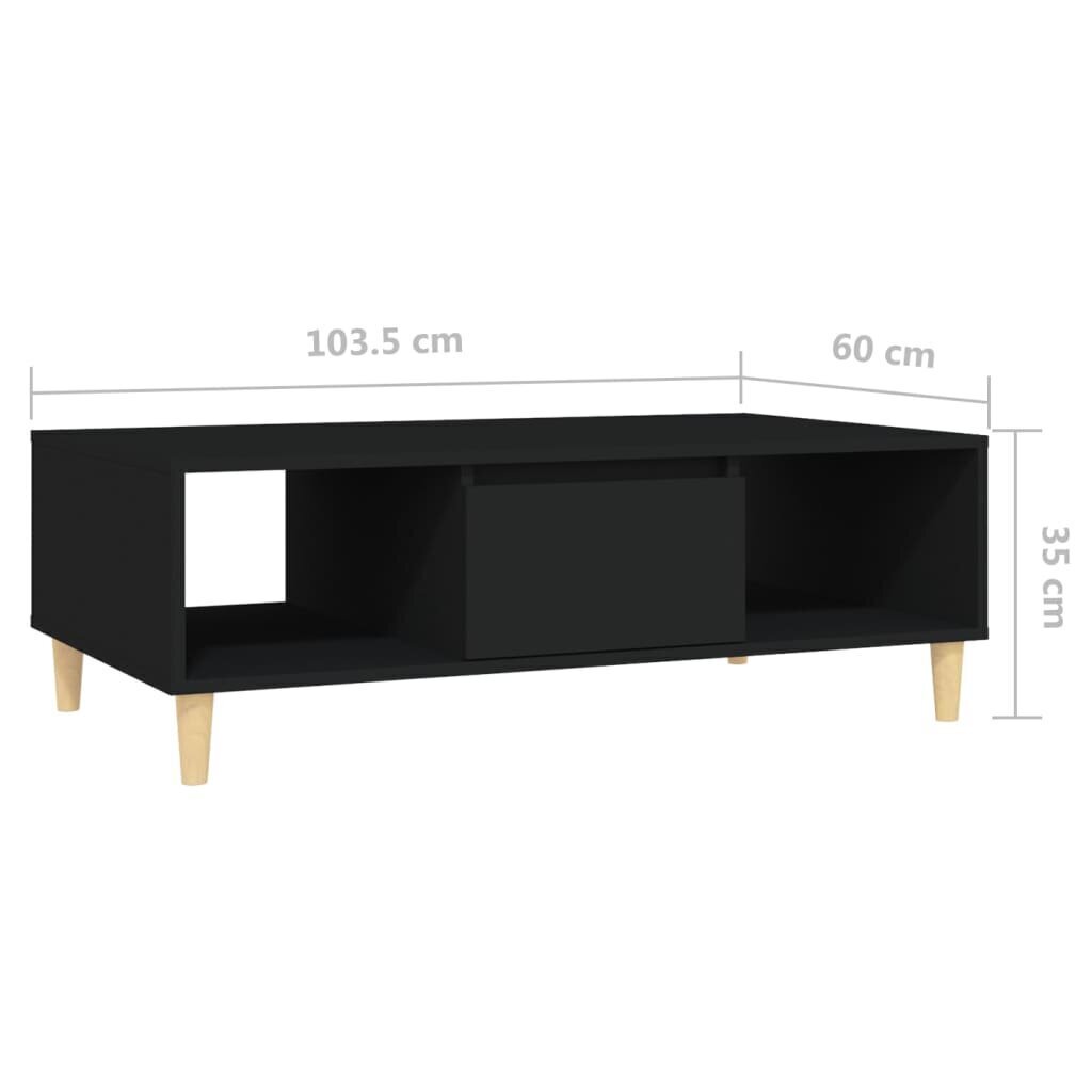 vidaXL kafijas galdiņš, 103,5x60x35 cm, melns, skaidu plāksne цена и информация | Žurnālgaldiņi | 220.lv