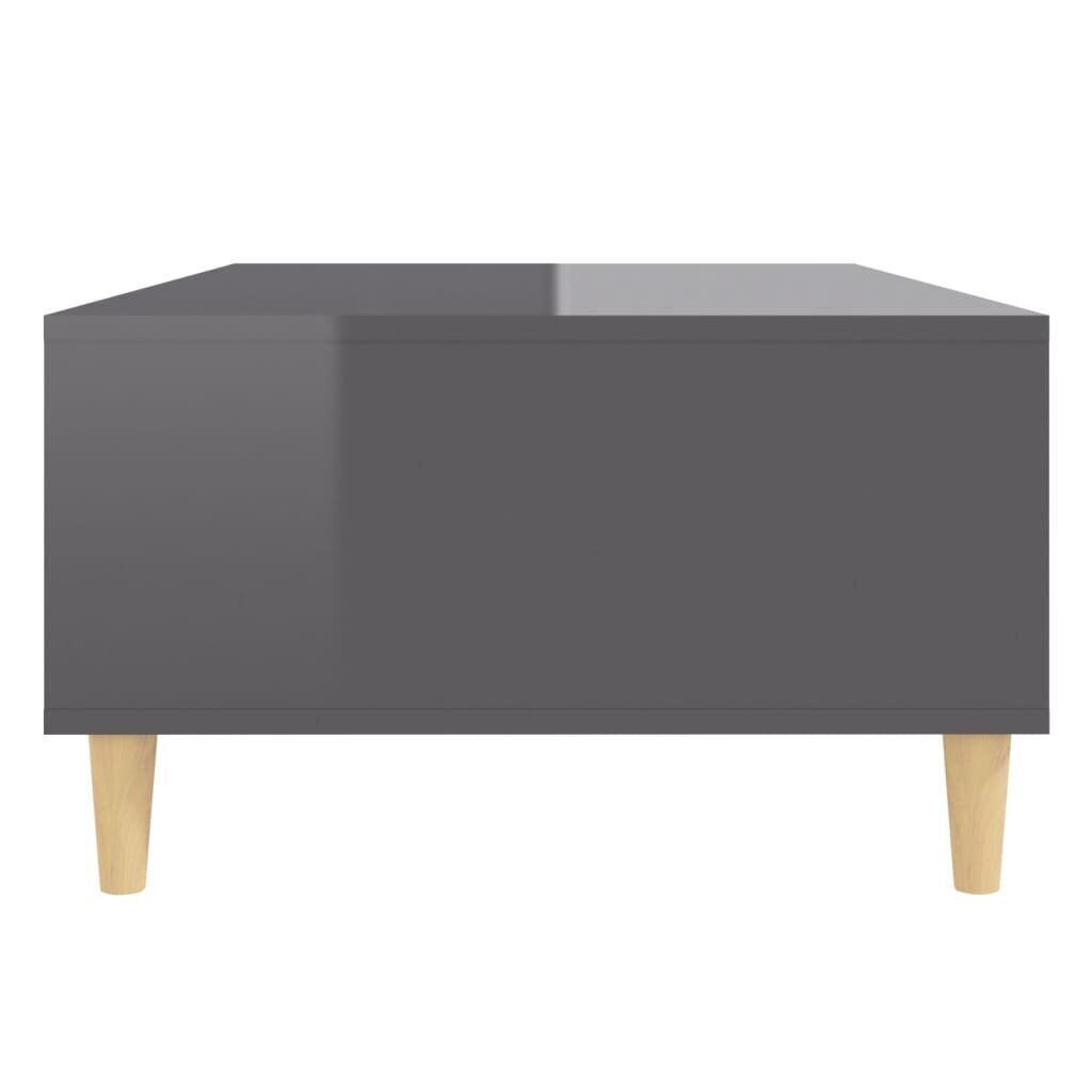 vidaXL kafijas galdiņš, 103,5x60x35 cm, spīdīgi pelēks, skaidu plāksne цена и информация | Žurnālgaldiņi | 220.lv