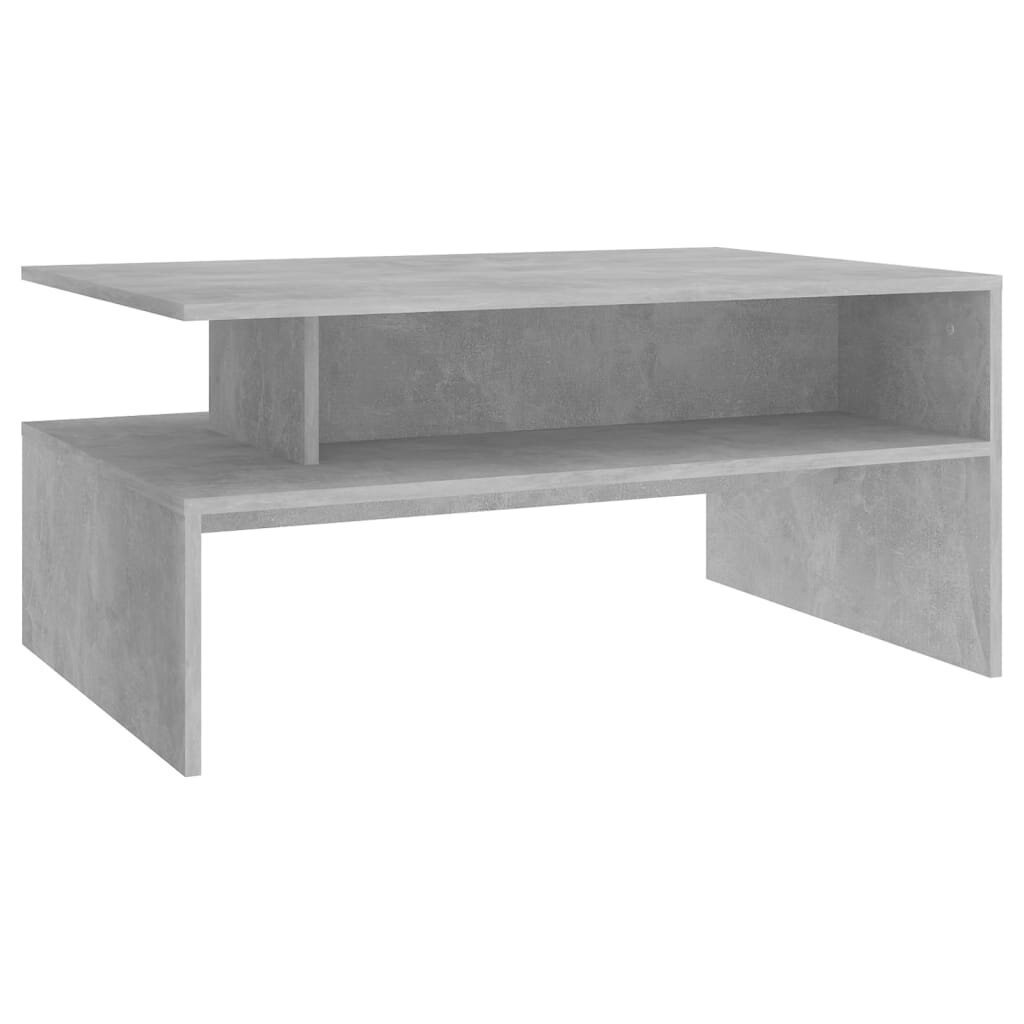 vidaXL kafijas galdiņš, betona pelēks, 90x60x42,5 cm, skaidu plāksne cena un informācija | Žurnālgaldiņi | 220.lv