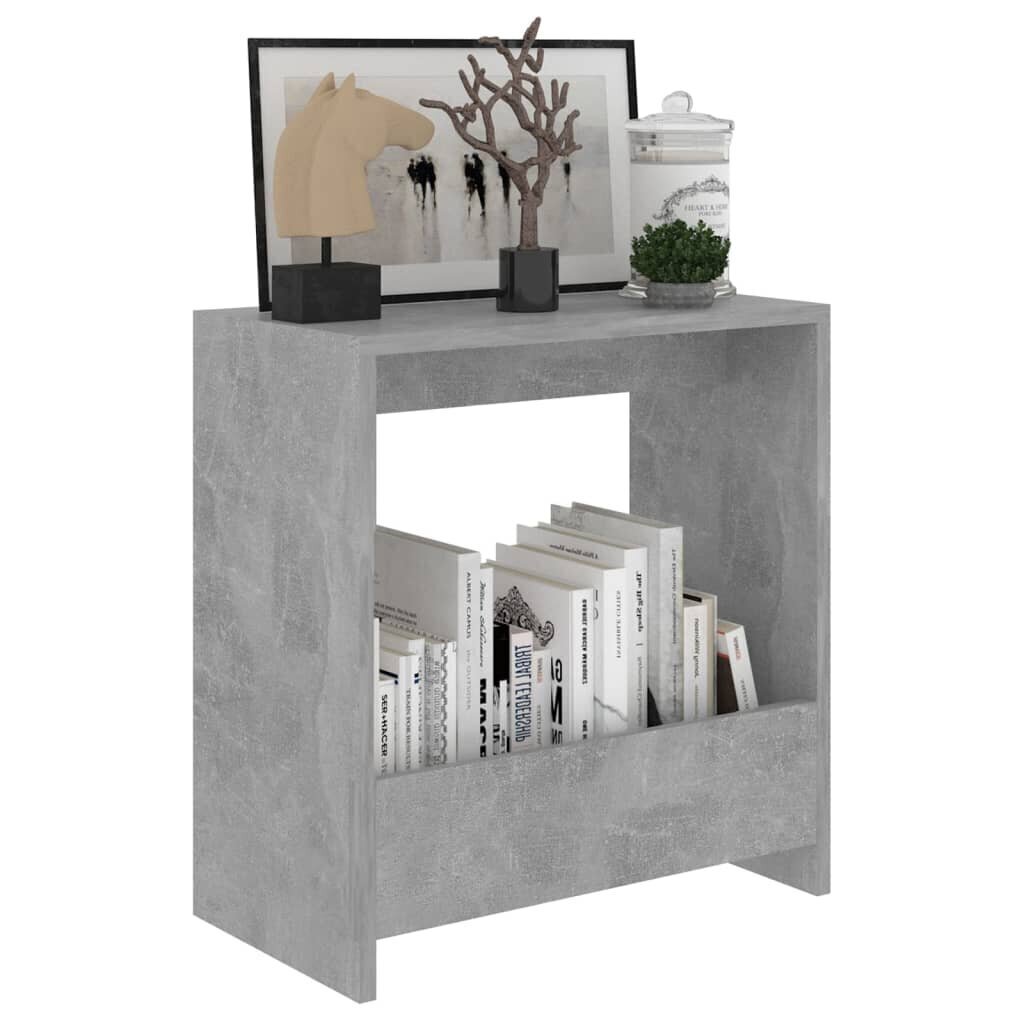 vidaXL galdiņš, betona pelēks, 50x26x50 cm, skaidu plāksne cena un informācija | Žurnālgaldiņi | 220.lv