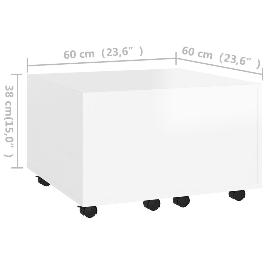 vidaXL kafijas galdiņš, balts, 60x60x38 cm, skaidu plāksne cena un informācija | Žurnālgaldiņi | 220.lv