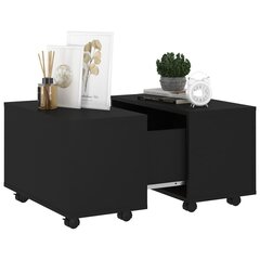 vidaXL kafijas galdiņš, melns, 60x60x38 cm, skaidu plāksne cena un informācija | Žurnālgaldiņi | 220.lv