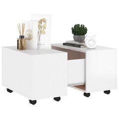 vidaXL kafijas galdiņš, spīdīgi balts, 60x60x38 cm, skaidu plāksne cena un informācija | Žurnālgaldiņi | 220.lv