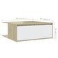 vidaXL kafijas galdiņš, balts, ozolkoka, 80x80x31 cm, skaidu plāksne cena un informācija | Žurnālgaldiņi | 220.lv