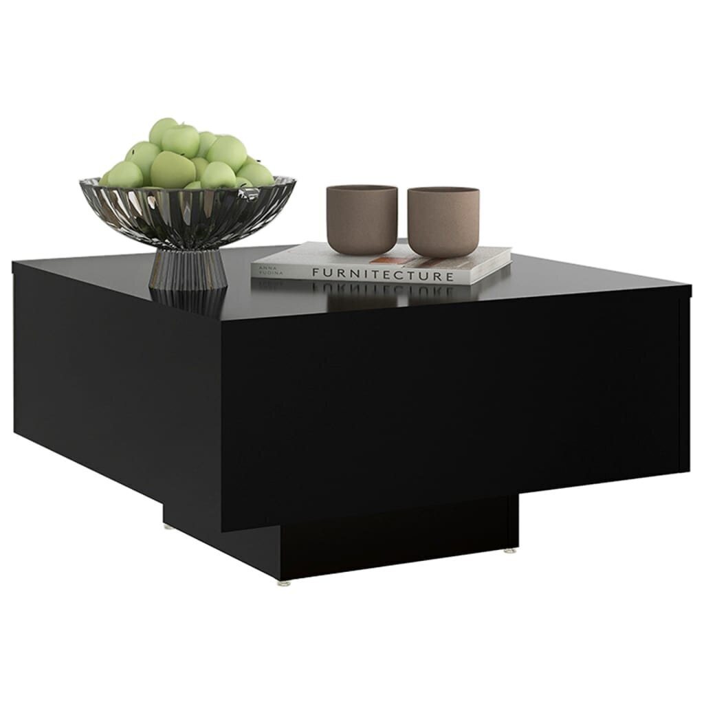 vidaXL kafijas galdiņš, melns, 60x60x31,5 cm, skaidu plāksne цена и информация | Žurnālgaldiņi | 220.lv