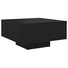 vidaXL kafijas galdiņš, melns, 60x60x31,5 cm, skaidu plāksne cena un informācija | Žurnālgaldiņi | 220.lv