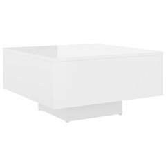 vidaXL kafijas galdiņš, spīdīgi balts, 60x60x31,5 cm, skaidu plāksne цена и информация | Журнальные столики | 220.lv