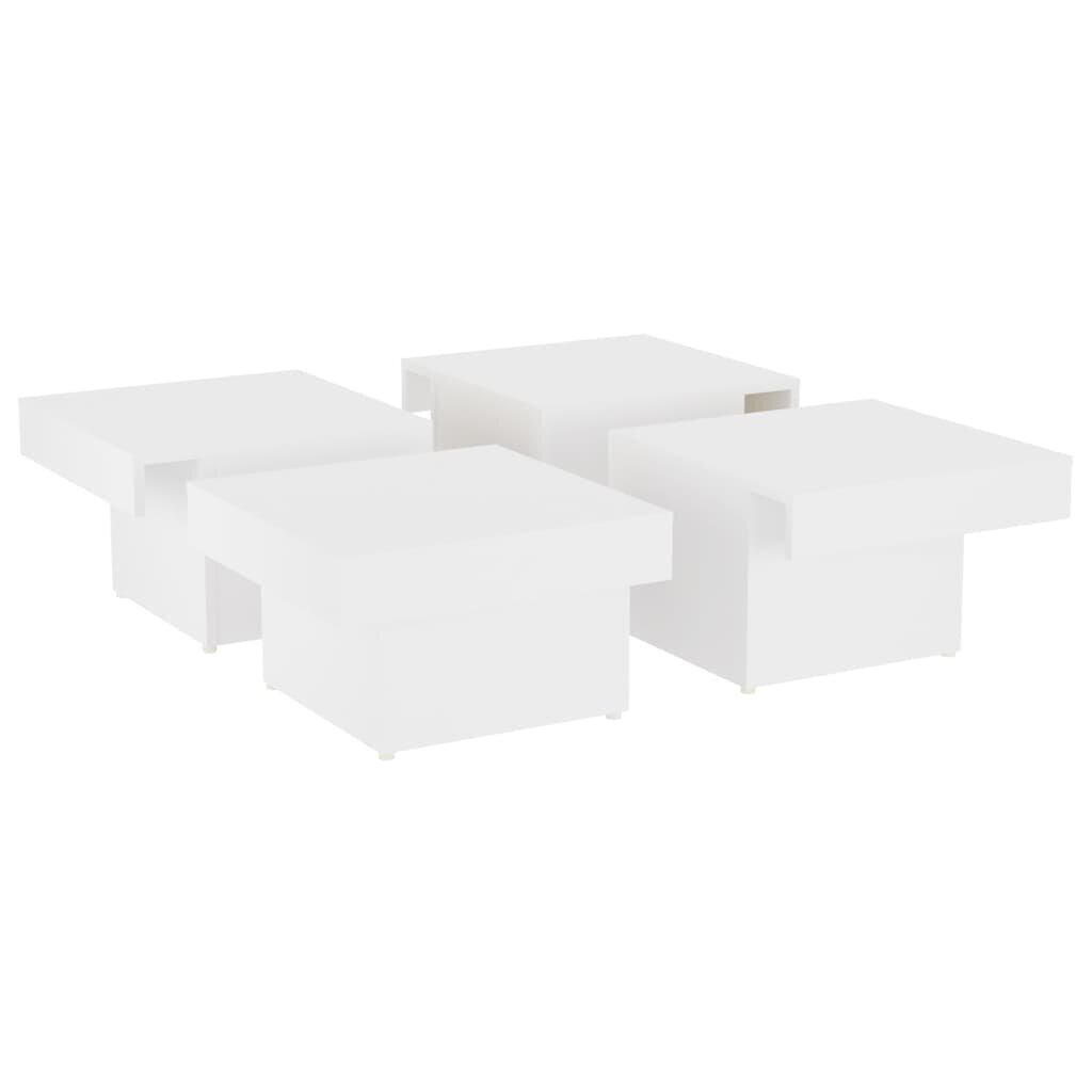 vidaXL kafijas galdiņš, balts, 90x90x28 cm, skaidu plāksne cena un informācija | Žurnālgaldiņi | 220.lv