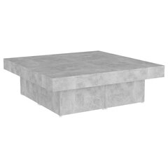 vidaXL kafijas galdiņš, betona pelēks, 90x90x28 cm, skaidu plāksne цена и информация | Журнальные столики | 220.lv