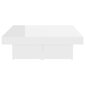 vidaXL kafijas galdiņš, spīdīgi balts, 90x90x28 cm, skaidu plāksne cena un informācija | Žurnālgaldiņi | 220.lv