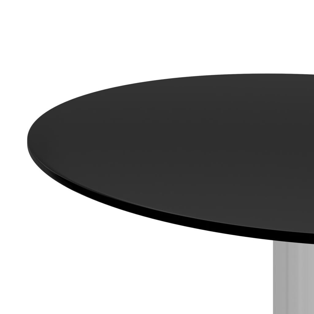 vidaXL kafijas galdiņš, melns, 40 cm, rūdīts stikls cena un informācija | Žurnālgaldiņi | 220.lv