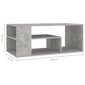 vidaXL kafijas galdiņš, betona pelēks, 100x50x40 cm, skaidu plāksne cena un informācija | Žurnālgaldiņi | 220.lv