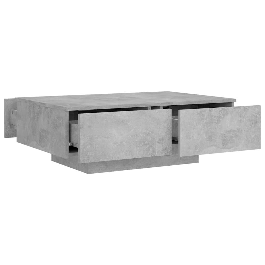 vidaXL kafijas galdiņš, betona pelēks, 90x60x31 cm, skaidu plāksne cena un informācija | Žurnālgaldiņi | 220.lv