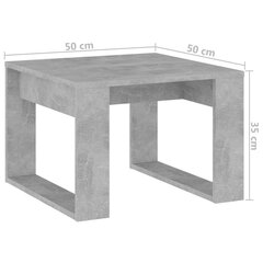 vidaXL galdiņš, betona pelēks, 50x50x35 cm, skaidu plāksne cena un informācija | Žurnālgaldiņi | 220.lv