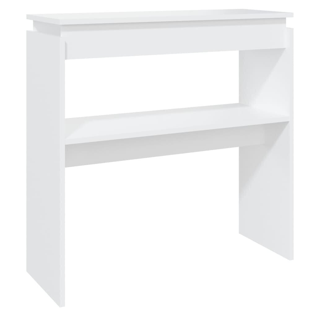 vidaXL konsoles galdiņš, balts, 80x30x80 cm, skaidu plāksne cena un informācija | Žurnālgaldiņi | 220.lv
