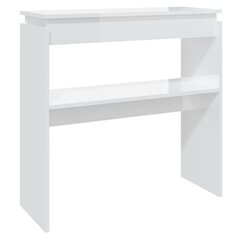 vidaXL konsoles galdiņš, spīdīgi balts, 80x30x80 cm, skaidu plāksne cena un informācija | Žurnālgaldiņi | 220.lv