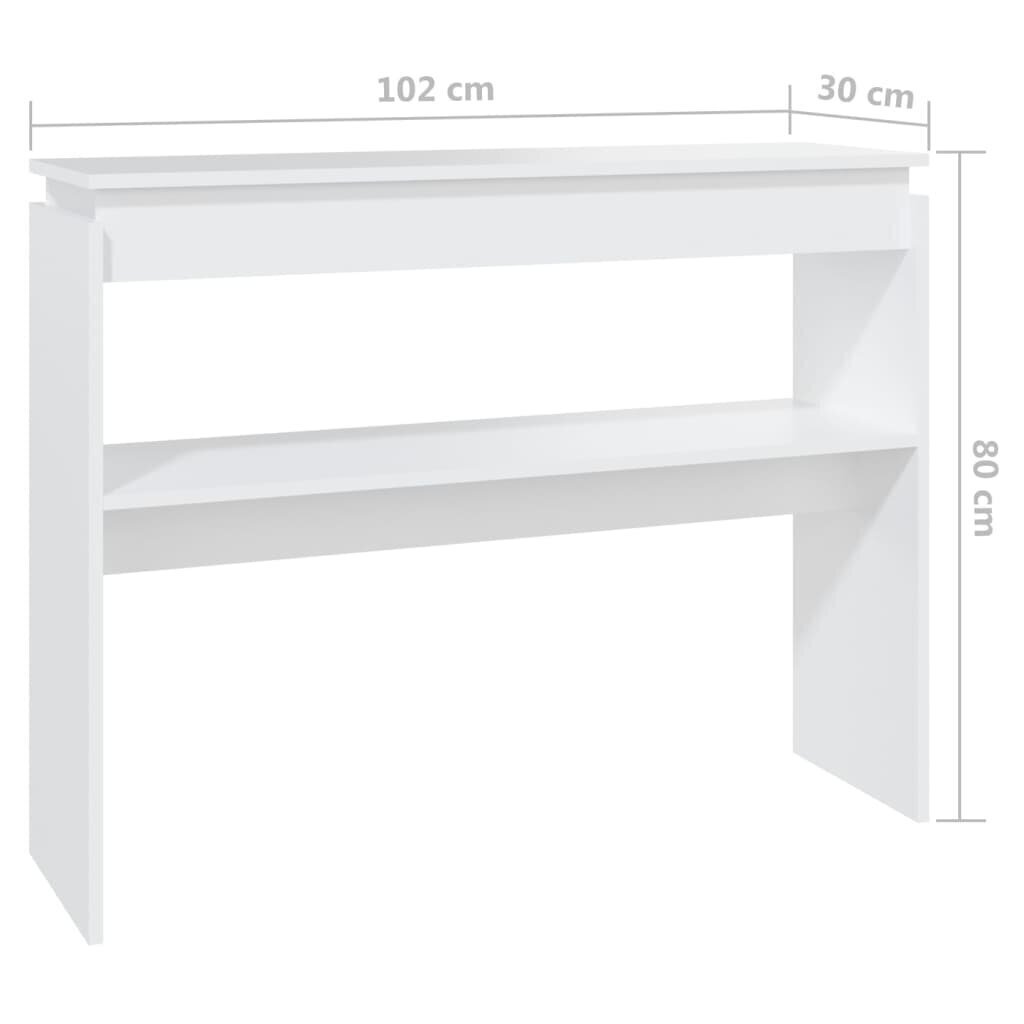 vidaXL konsoles galdiņš, balts, 102x30x80 cm, skaidu plāksne cena un informācija | Žurnālgaldiņi | 220.lv