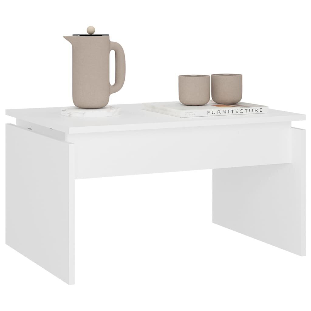 vidaXL kafijas galdiņš, balts, 68x50x38 cm, skaidu plāksne cena un informācija | Žurnālgaldiņi | 220.lv