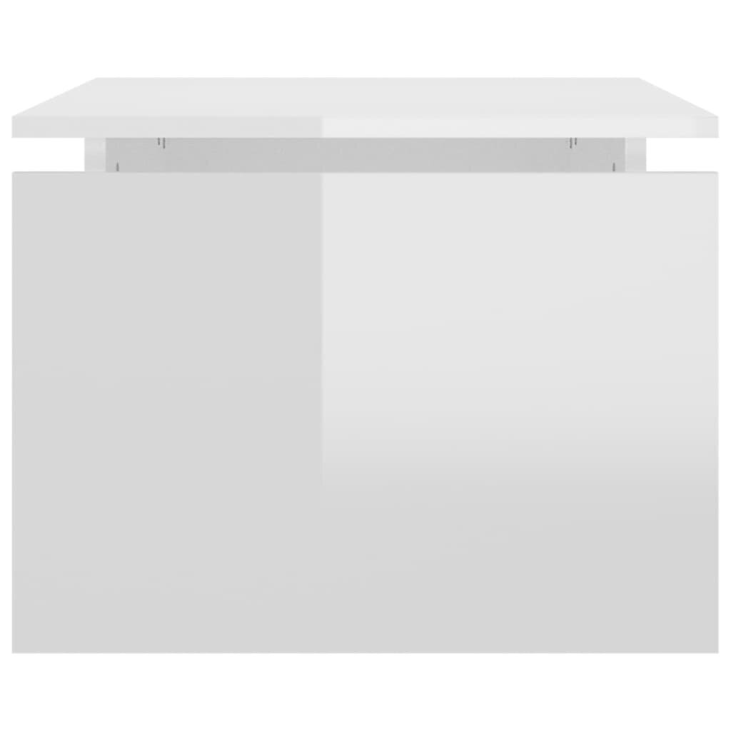 vidaXL kafijas galdiņš, spīdīgi balts, 68x50x38 cm, skaidu plāksne cena un informācija | Žurnālgaldiņi | 220.lv