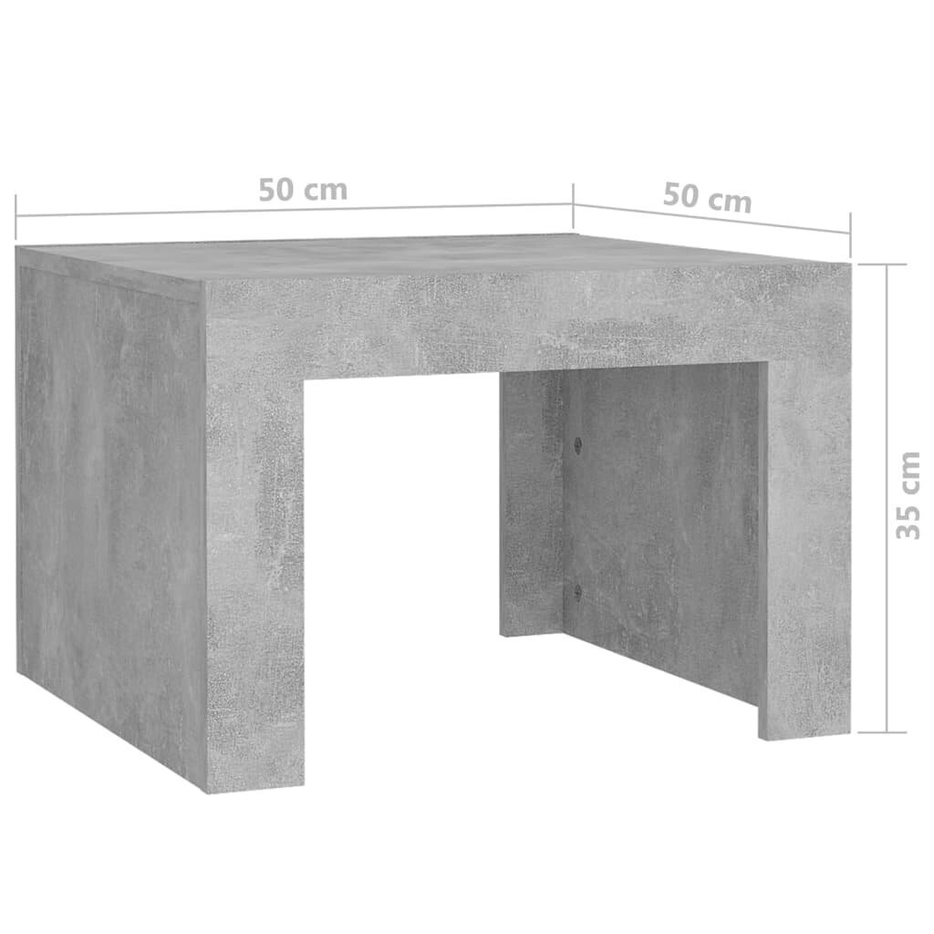 vidaXL kafijas galdiņš, betona pelēks, 50x50x35 cm, skaidu plāksne cena un informācija | Žurnālgaldiņi | 220.lv