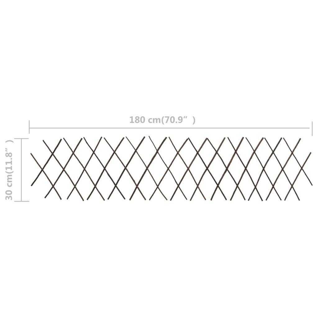 vidaXL špaleru žogi, 5 gab., 180x30 cm, vītola klūgas цена и информация | Žogi un piederumi | 220.lv