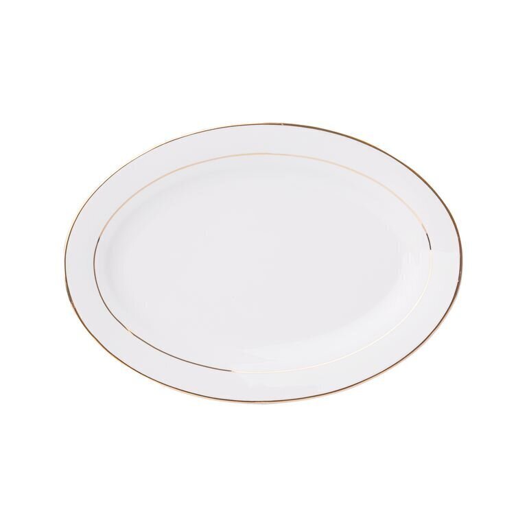 Ambition šķīvis Aura Gold, 30.5 cm, balts cena un informācija | Trauki, šķīvji, pusdienu servīzes | 220.lv