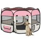 vidaXL saliekama suņu sētiņa, ar somu, rozā, 110x110x58 cm цена и информация | Transportēšanas būri, somas | 220.lv