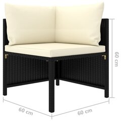 vidaXL 4-daļīgs dārza dīvānu komplekts ar matračiem, PE rotangpalma цена и информация | Комплекты уличной мебели | 220.lv
