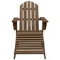 vidaXL dārza krēsls ar kāju balstu un galdiņu, egles masīvkoks, brūns cena un informācija | Dārza mēbeļu komplekti | 220.lv