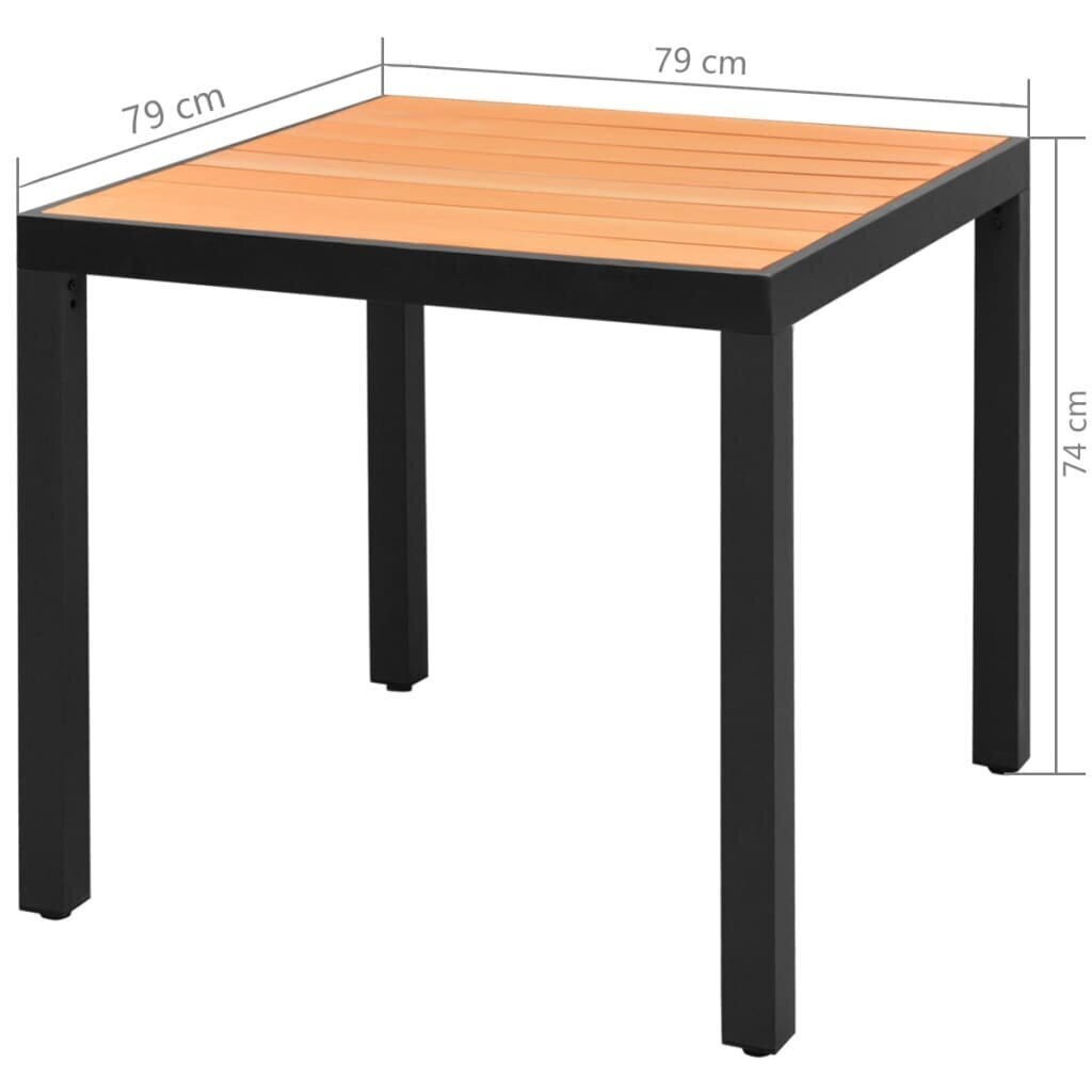 vidaXL 3-daļīgs dārza mēbeļu komplekts, PVC rotangpalma, melns, brūns цена и информация | Dārza mēbeļu komplekti | 220.lv