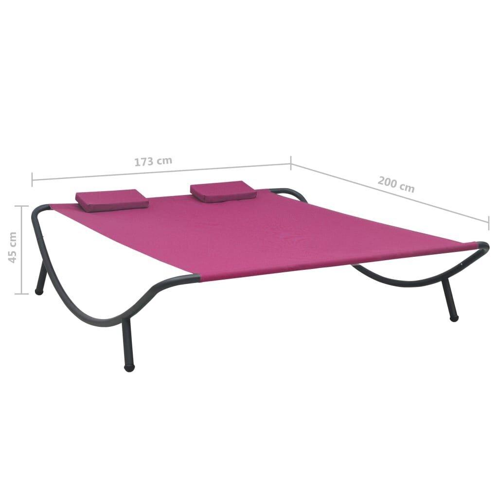 vidaXL āra atpūtas gulta, rozā audums cena un informācija | Sauļošanās krēsli | 220.lv