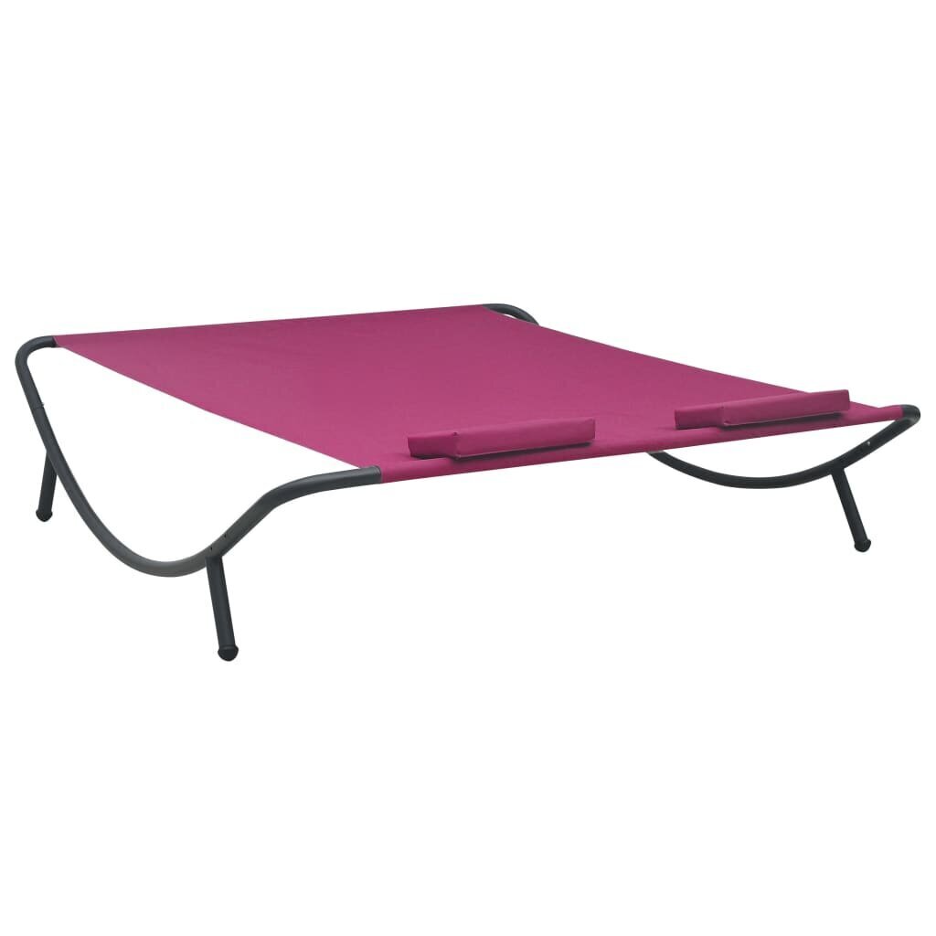 vidaXL āra atpūtas gulta, rozā audums cena un informācija | Sauļošanās krēsli | 220.lv