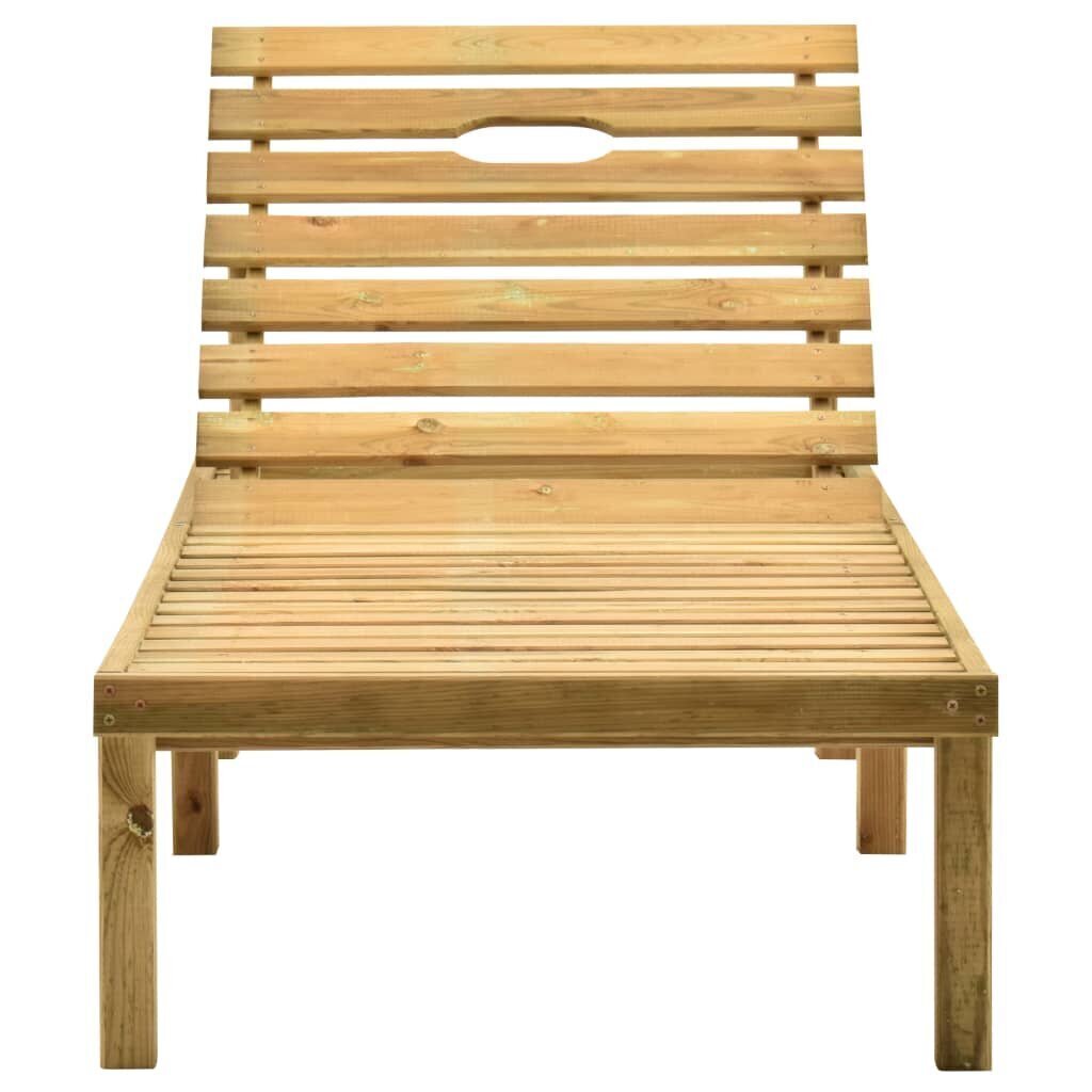 vidaXL sauļošanās zvilnis ar galdiņu, impregnēts priedes koks cena un informācija | Sauļošanās krēsli | 220.lv