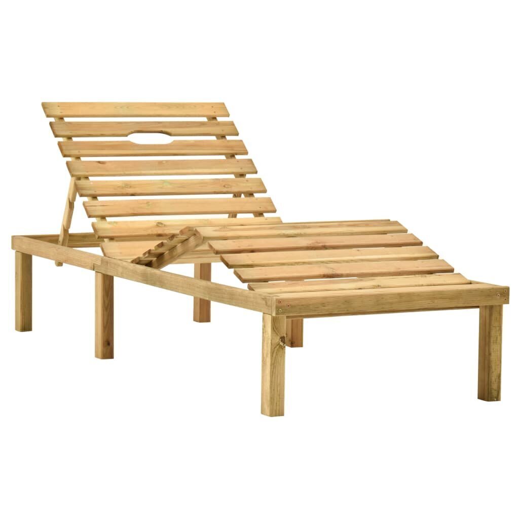 vidaXL sauļošanās zvilnis ar galdiņu, impregnēts priedes koks cena un informācija | Sauļošanās krēsli | 220.lv