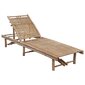 vidaXL dārza sauļošanās zvilnis ar matraci, bambuss цена и информация | Sauļošanās krēsli | 220.lv