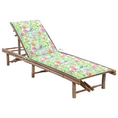 vidaXL dārza sauļošanās zvilnis ar matraci, bambuss цена и информация | Шезлонги | 220.lv
