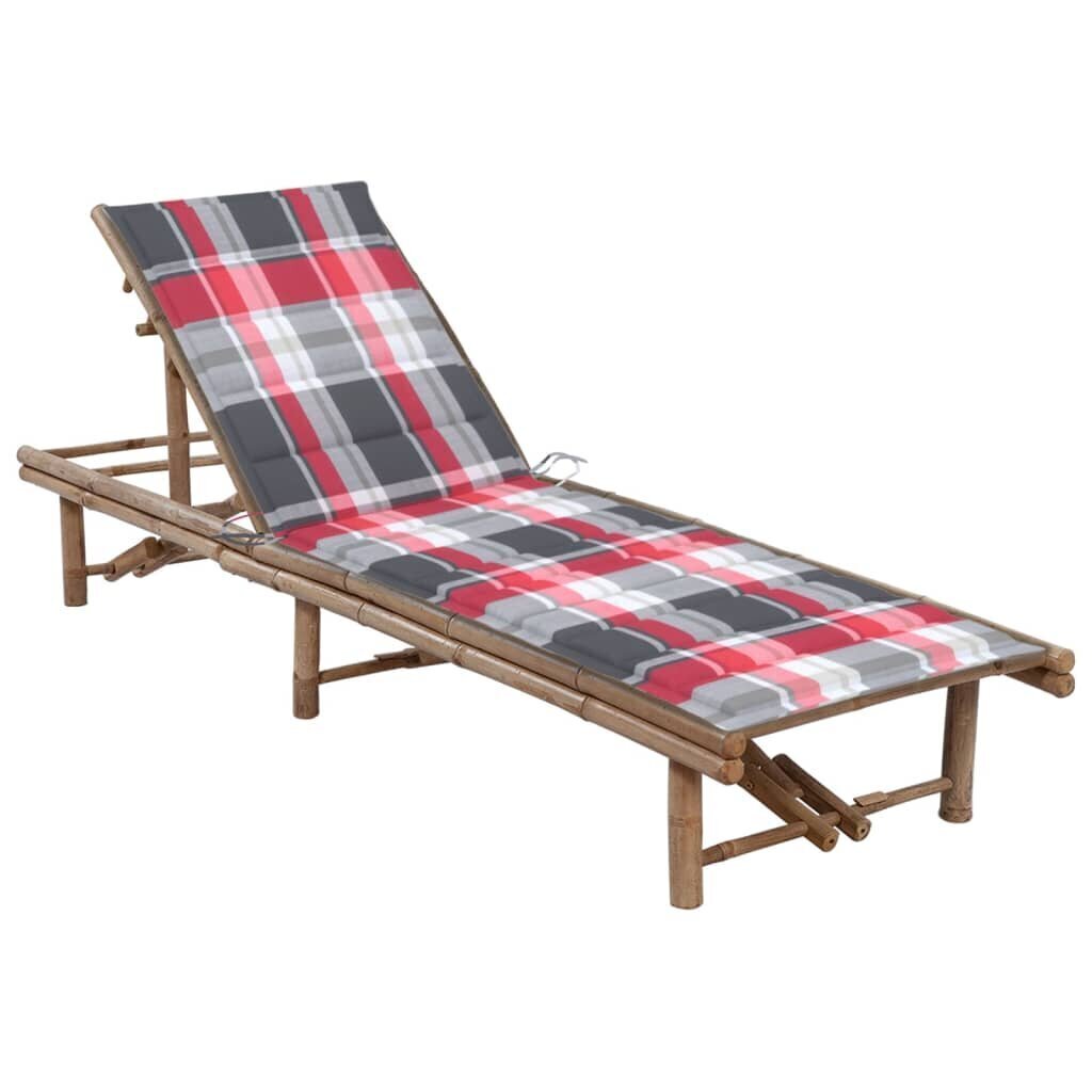 vidaXL dārza sauļošanās zvilnis ar matraci, bambuss cena un informācija | Sauļošanās krēsli | 220.lv