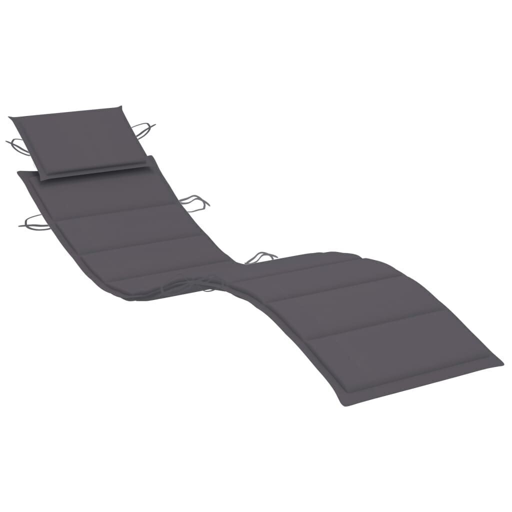vidaXL sauļošanās zviļņi ar galdiņu, matračiem, 2 gab., akācijas koks цена и информация | Sauļošanās krēsli | 220.lv