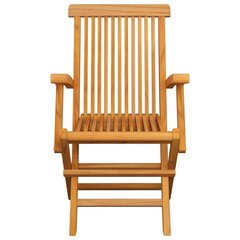 vidaXL dārza krēsli, krēmbalti matrači, 6 gab., masīvs tīkkoks cena un informācija | Dārza krēsli | 220.lv