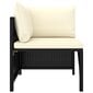 vidaXL četrvietīgs dārza dīvāns ar matračiem, melna PE rotangpalma cena un informācija | Dārza krēsli | 220.lv