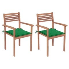 Dārza krēsli vidaXL, 2 gab., zaļi matrači cena un informācija | Dārza krēsli | 220.lv
