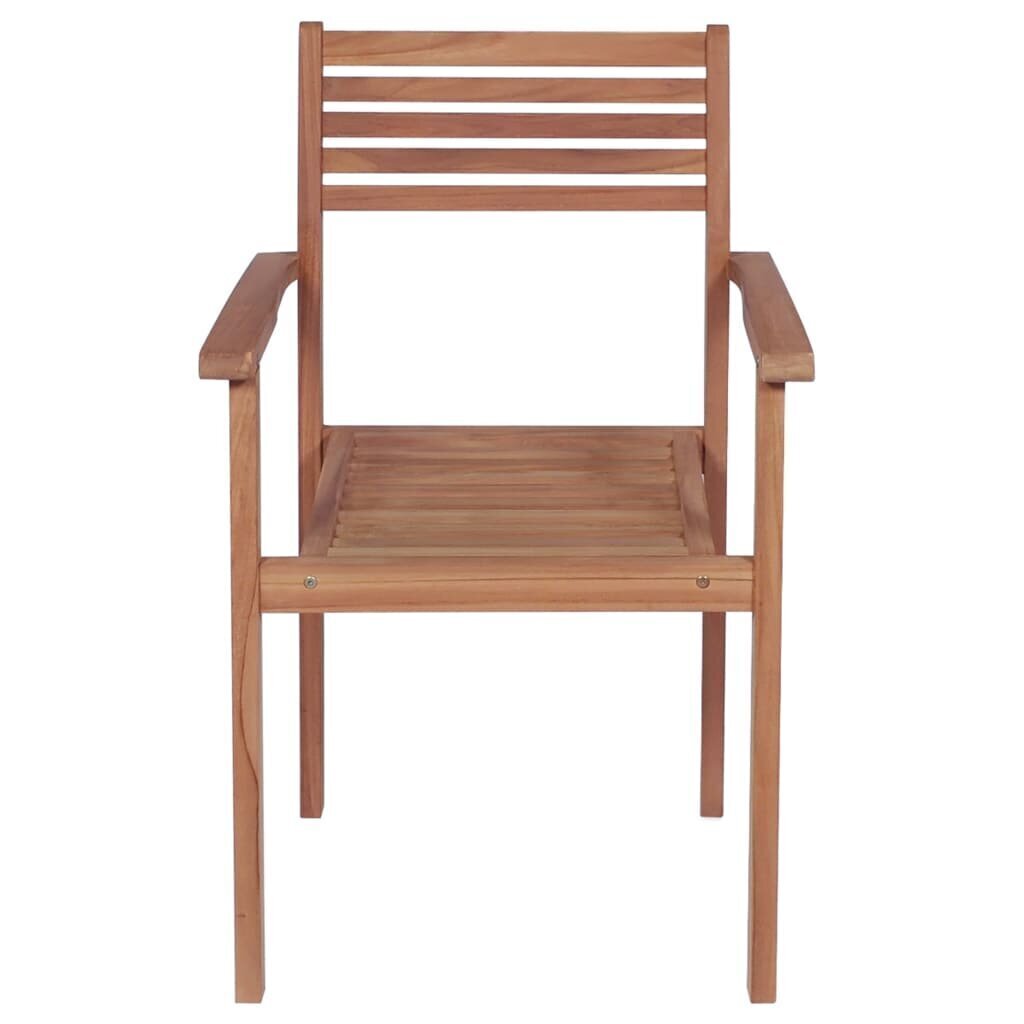Dārza krēsli vidaXL, vīnsarkani matrači, 4 gab., brūni цена и информация | Dārza krēsli | 220.lv