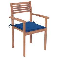 Dārza krēsli vidaXL, koši zili matrači, 4 gab., brūni cena un informācija | Dārza krēsli | 220.lv