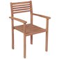 Dārza krēsli vidaXL, matrači ar rūtiņām, 4 gab., brūni цена и информация | Dārza krēsli | 220.lv